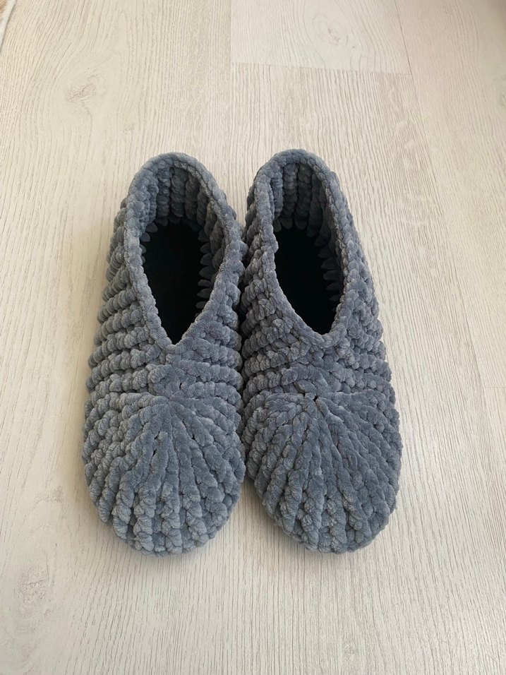 Gri Örgü Kadın Ev Terliği - Görsel 2