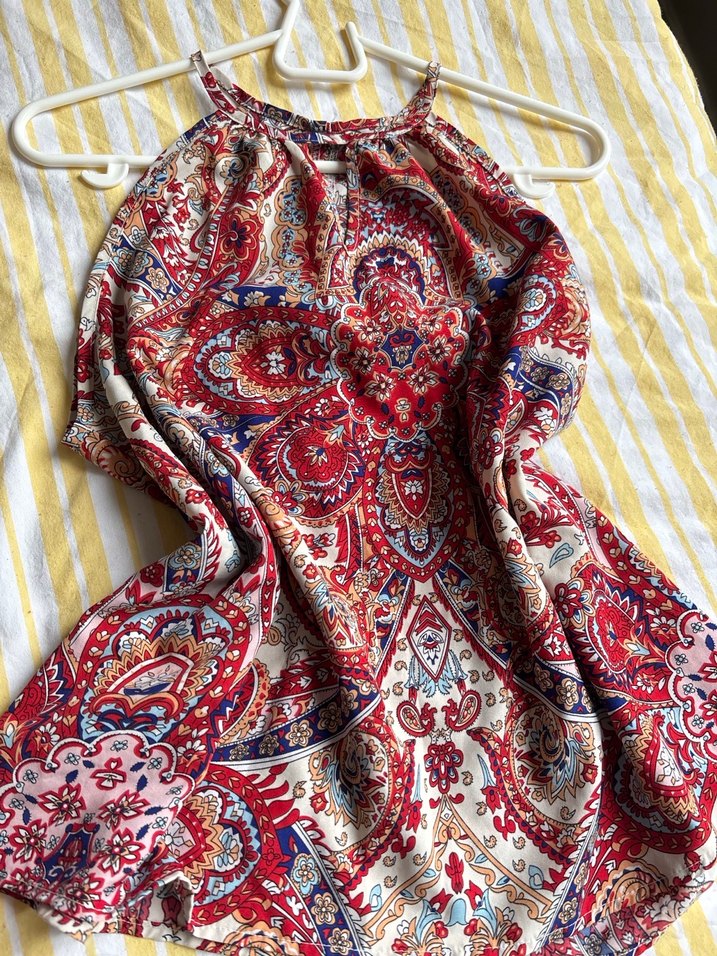 Vintage Desenli, Salaş Bohem Bluz - Görsel 2