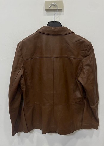 Vintage Düğmeli Kahverengi Deri Ceket - Görsel 2
