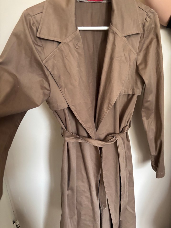 Bej Kemerli Midi Kadın Trençkot - Görsel 2