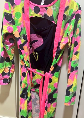 Renkli Batik Desenli Gotik Sabahlık Takım - Görsel 4