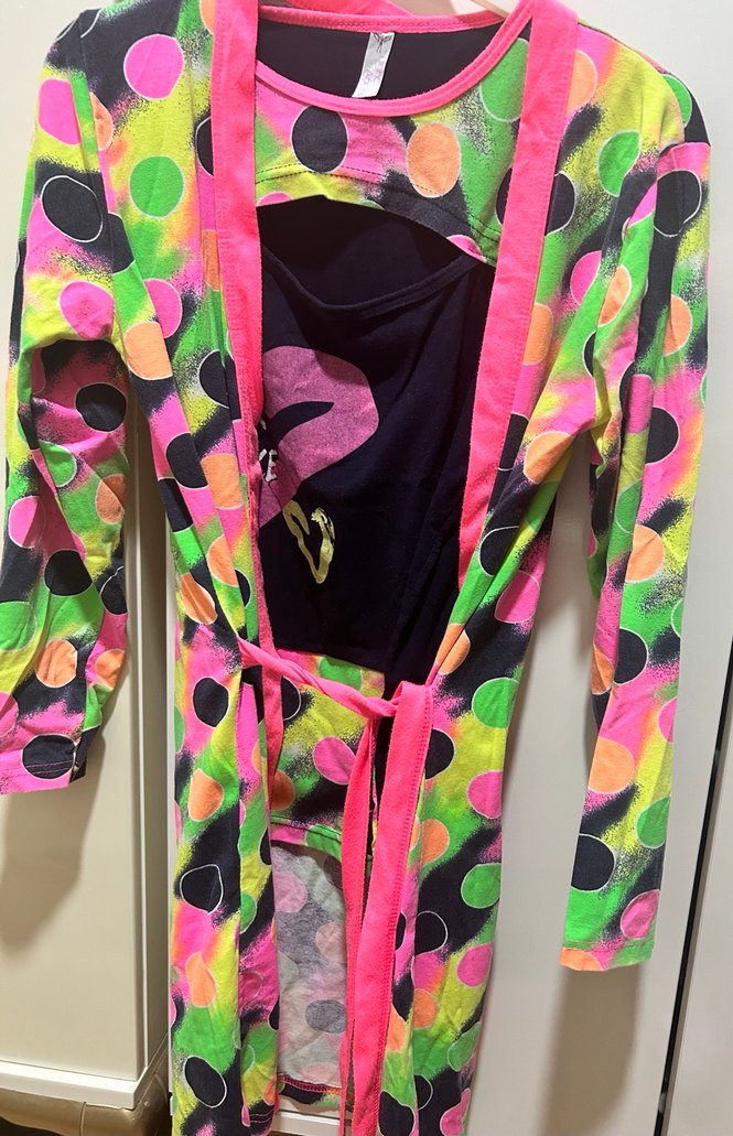 Renkli Batik Desenli Gotik Sabahlık Takım - Görsel 4