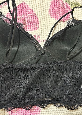 Gri Mini İşlemeli Dantel Askılı Büstiyer - Görsel 5