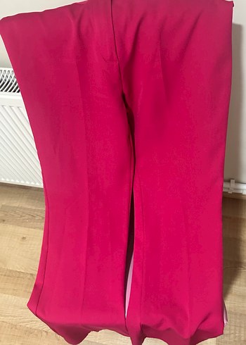 Pembe Uzun Kadın İspanyolPaça Pantolon - Görsel 3