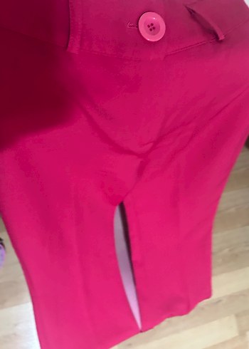 Pembe Uzun Kadın İspanyolPaça Pantolon - Görsel 4