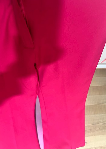 Pembe Uzun Kadın İspanyolPaça Pantolon - Görsel 5