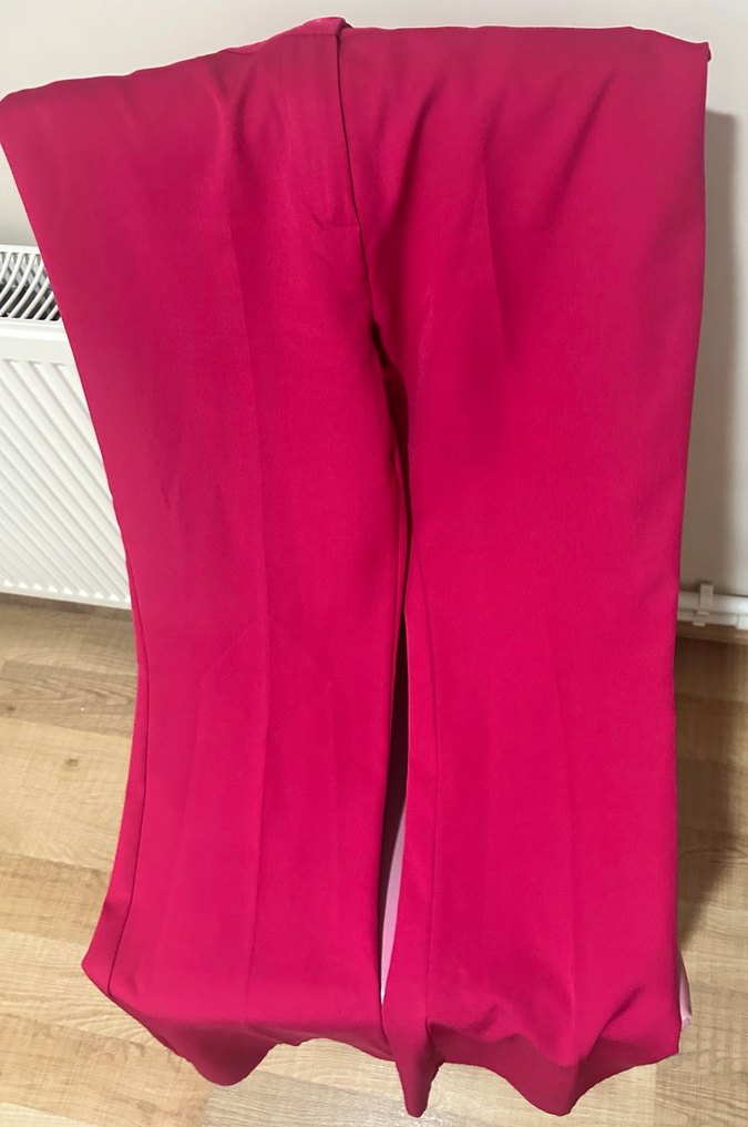 Pembe Uzun Kadın İspanyolPaça Pantolon - Görsel 3