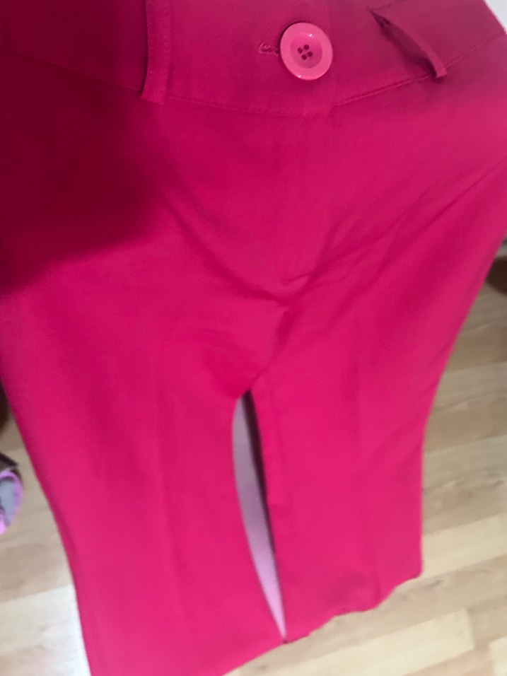 Pembe Uzun Kadın İspanyolPaça Pantolon - Görsel 4