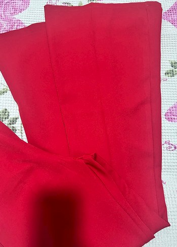 kırmızı ispanyol paça pantolon - Görsel 4