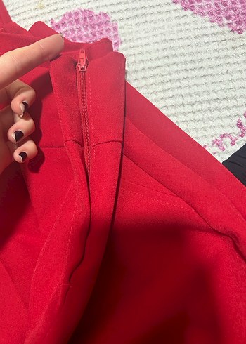 kırmızı ispanyol paça pantolon - Görsel 9