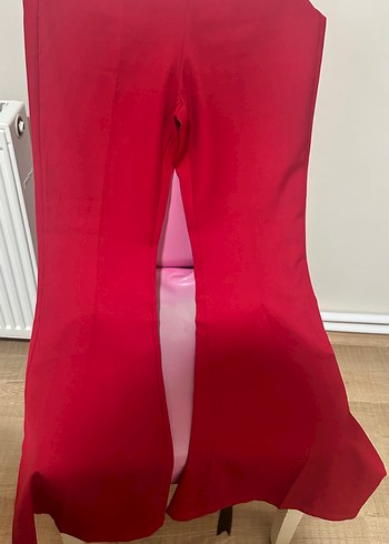kırmızı ispanyol paça pantolon - Görsel 2