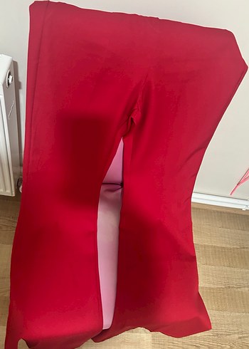 kırmızı ispanyol paça pantolon - Görsel 3