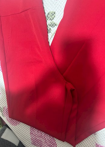 kırmızı ispanyol paça pantolon - Görsel 5