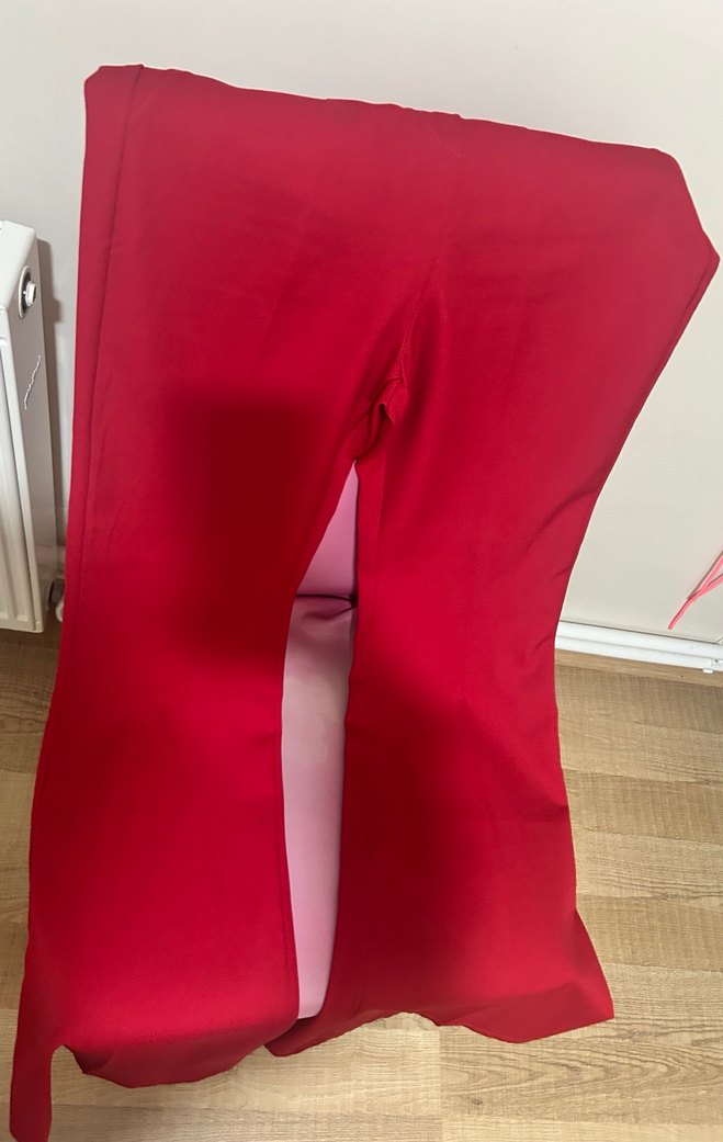 kırmızı ispanyol paça pantolon - Görsel 3