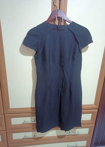 siyah, Drape Detaylı Midi Elbise