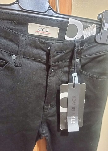 s Beden siyah Renk Siyah Kadın Denim Kemerli Normal Boy Pantolon