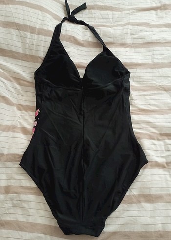 Siyah Çiçek Desenli Uzun Mayo - Görsel 10