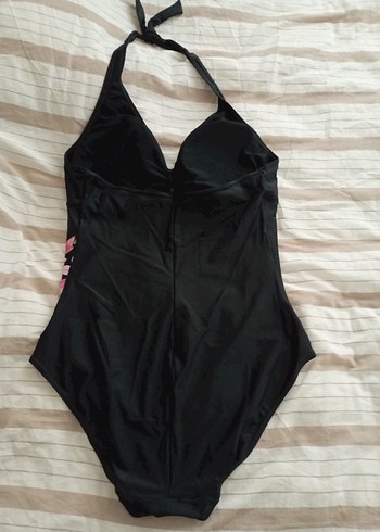 Siyah Çiçek Desenli Uzun Mayo - Görsel 12