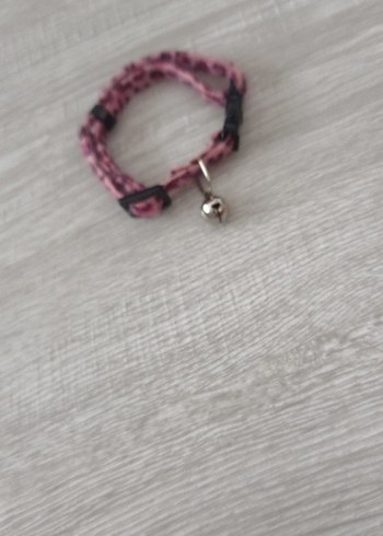 Kedi için pembe desenli tasma - Görsel 3