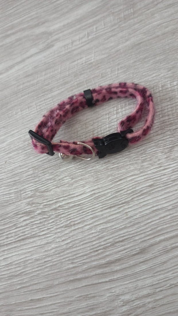 Kedi için pembe desenli tasma - Görsel 2