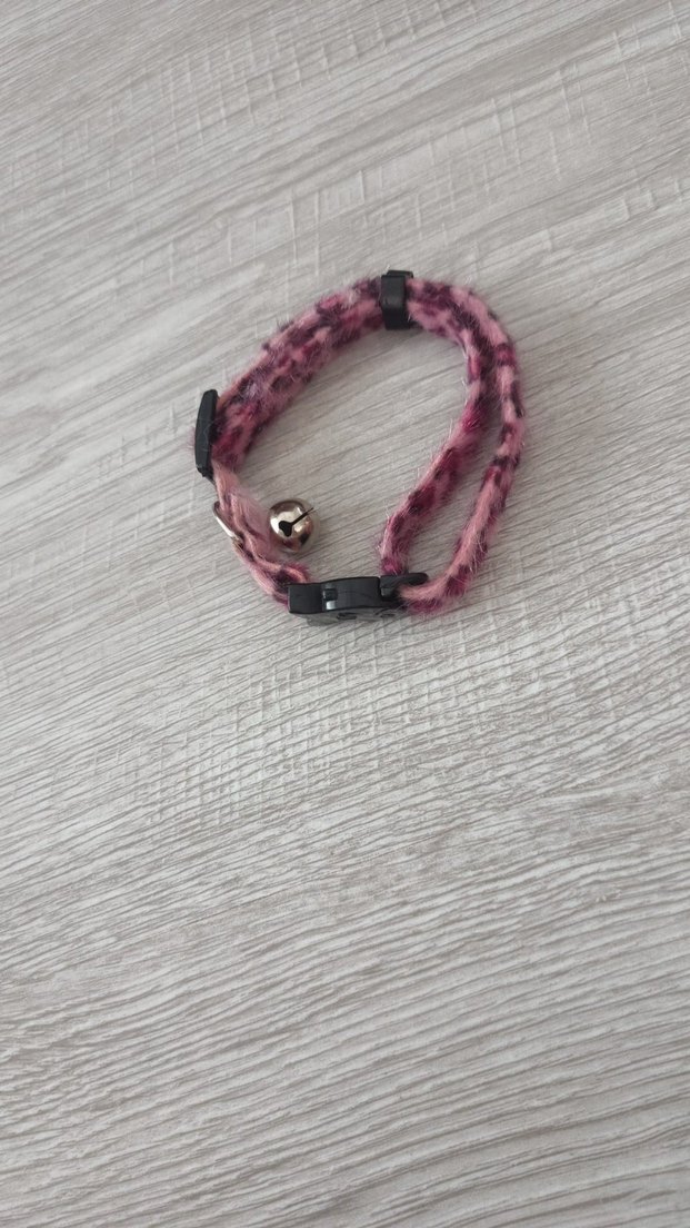 Kedi için pembe desenli tasma - Görsel 4