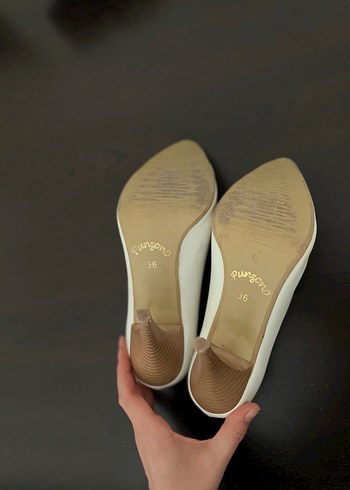 Beyaz Stiletto Kadın Topuklu Ayakkabı - Görsel 3