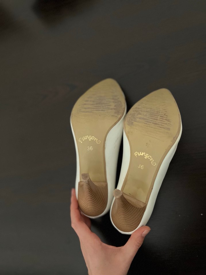 Beyaz Stiletto Kadın Topuklu Ayakkabı - Görsel 3