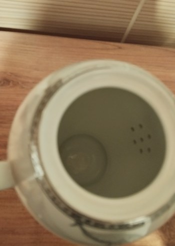 Gri Desenli Beyaz Porselen Demlik - Görsel 3