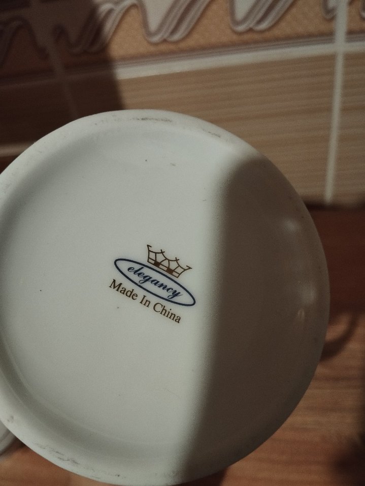 Gri Desenli Beyaz Porselen Demlik - Görsel 5