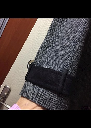 Kemerli Gri Kadın Kaban - Görsel 6