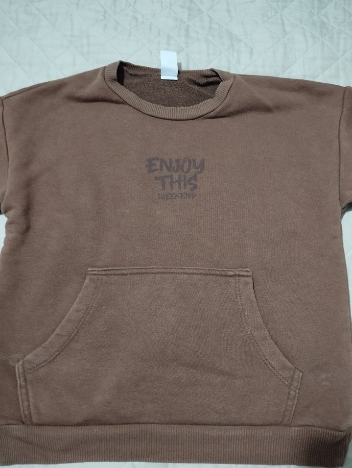 Kızlar için Kahverengi Rahat Sweatshirt ve Eşofman Takımı - Görsel 4