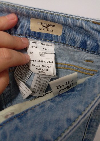 32 Beden Mavi Loose Fit Midi Kadın Kot Pantolon