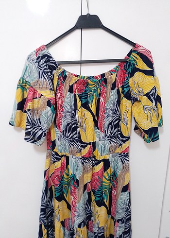 Renkli Bohem Mini Elbise - Görsel 2