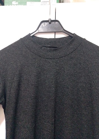 Siyah Uzun Kollu Keten Elbise - Görsel 2