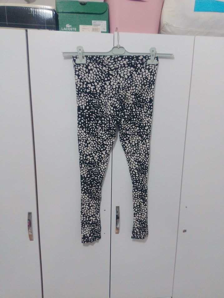 Gri Bağlama Desenli Tayt - Görsel 2