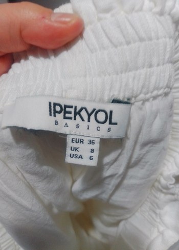 Beyaz Keten Kemerli Mini Şort - Görsel 4