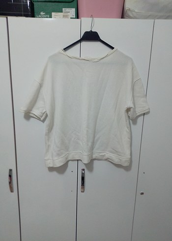 Beyaz Baskılı Kısa Kollu Kadın Tişört - Görsel 2