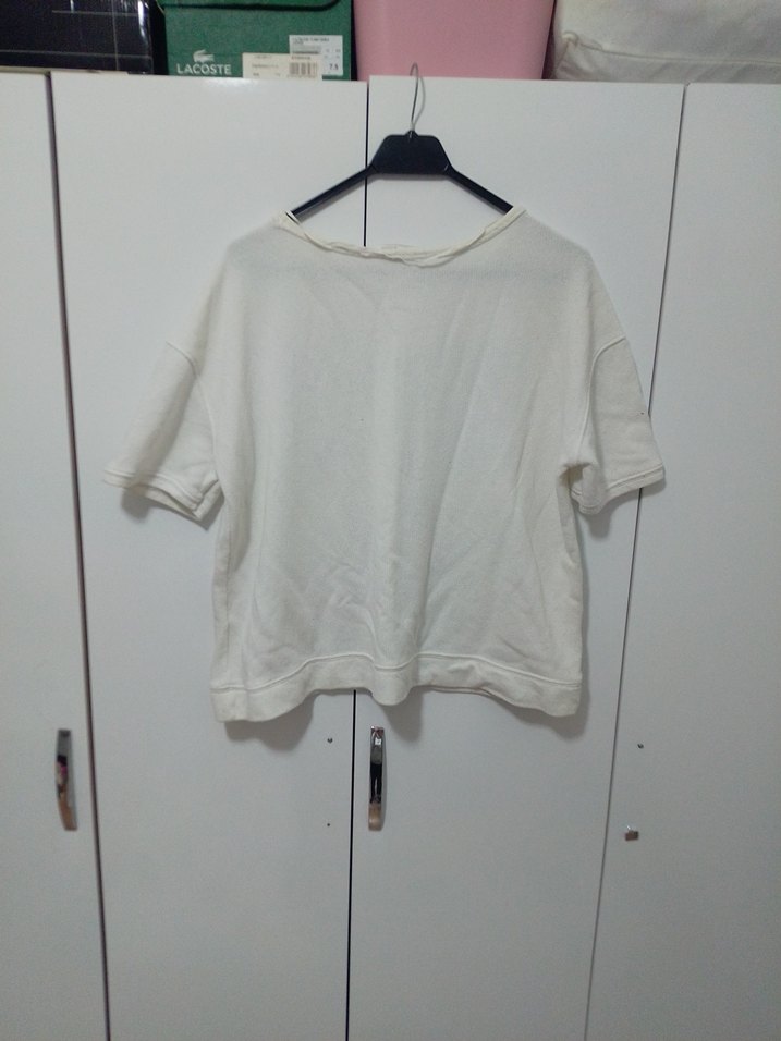 Beyaz Baskılı Kısa Kollu Kadın Tişört - Görsel 2