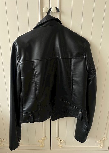 xs Beden siyah Renk Siyah Deri Biker Ceket