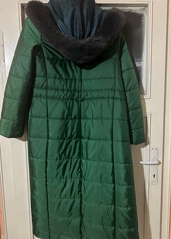 Nihan marka Fermuarlı Uzun Yeşil Kadın Kışlık Mont - Görsel 2