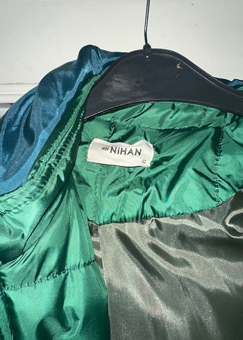 Nihan marka Fermuarlı Uzun Yeşil Kadın Kışlık Mont - Görsel 3