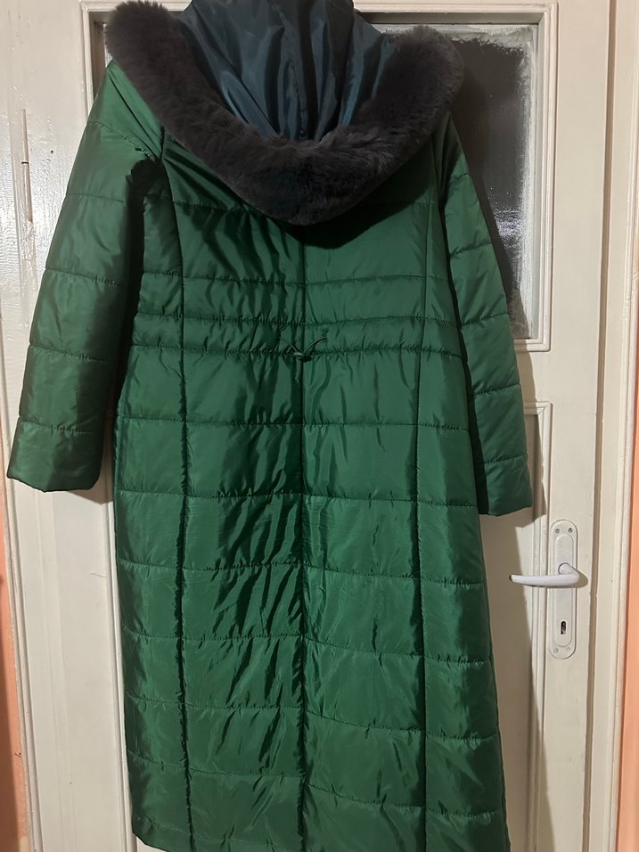 Nihan marka Fermuarlı Uzun Yeşil Kadın Kışlık Mont - Görsel 2