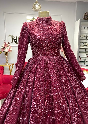 Bordo komple dantel kınalık - Görsel 3