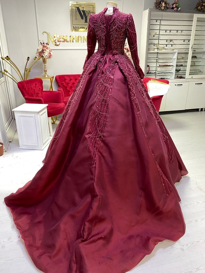 Bordo komple dantel kınalık - Görsel 4