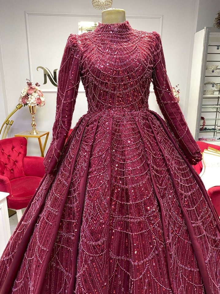 Bordo komple dantel kınalık - Görsel 2