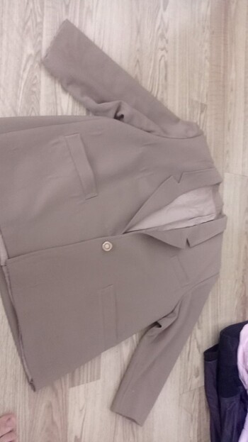 Blazer ceket sütlü kahve tonu