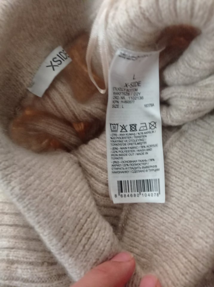 Gri Örgü Midi Hamile Etek - Görsel 5