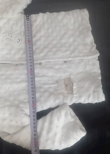 Kapüşonlu Beyaz Kız Bebek yünlü ceket - Görsel 7