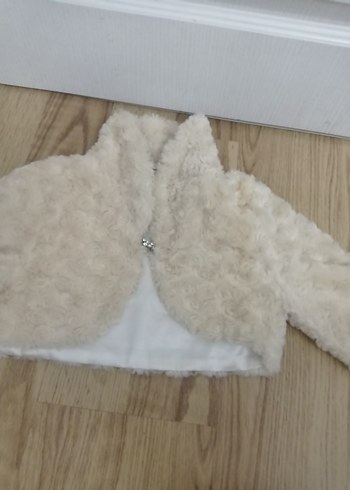 Kız Çocuk Kürklü Beyaz Bolero - Görsel 2