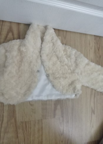Kız Çocuk Kürklü Beyaz Bolero - Görsel 10